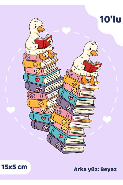 Miko Miko Şeyler 10’lu Sevimli Ördek ve Kitap Temalı Özel Tasarım Kitap Ayrac...