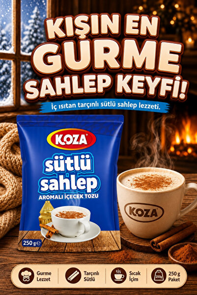 Koza Gurmelerin Seçimi Pratik Lezzet Tarçınlı Sütlü Premium Toz Sahlep - 250 Gram