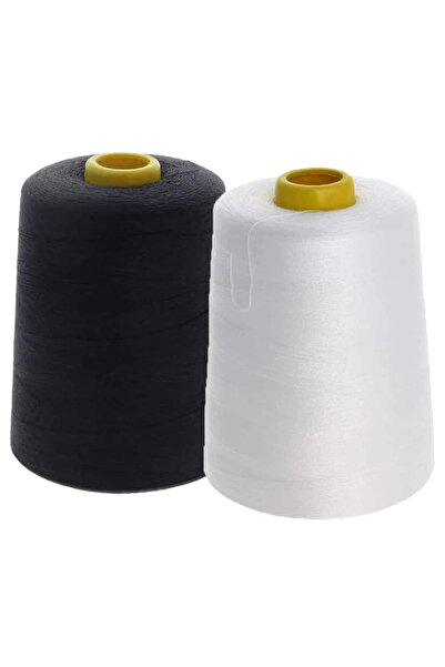 Choice White and Black 8000 Yards Sewing Thread, Clothing Sewing, Polyester 4...