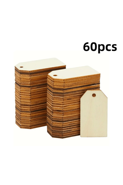 Choice1 2MM 60pcs 30/60/120pcs (2.54X5.08cm/1X2inch) Wooden Gift Tags for Cra...