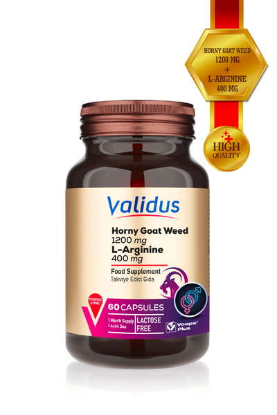 Validus Horny Goat Weed 1200 mg + L-Arginine 400 mg 60 Capsules