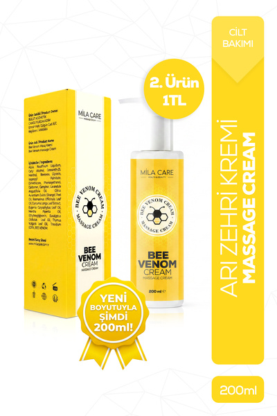 Mila Care Health&Beauty Bee Venom Arı Zehri Kremi XL Yeni Boy 200ml