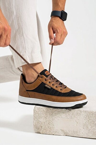 Nstil Men's Black Tan Sneaker Lace-Up Lightweight Comfortable Mesh Breathable...