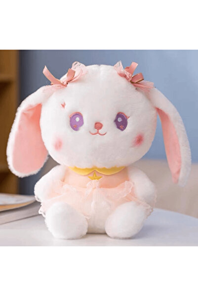 Kayra Oyuncak Peluş Pembe Elbiseli Sevimli Tavşan 45 cm