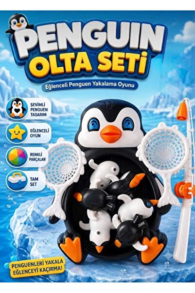 Tıfıl Toys 10-Piece Fun Educational Fishing Rod Penguin Catching Game Bath an...