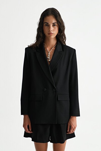 Açelya Okcu Premium KYBELE Oversize Kruvaze Dokuma Ceket