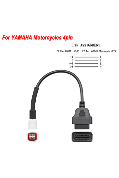 Choice7 كابل تمديد OBD2 للدراجات النارية ياماها وهوندا، موصل OBD2 بـ 4 دبابيس...
