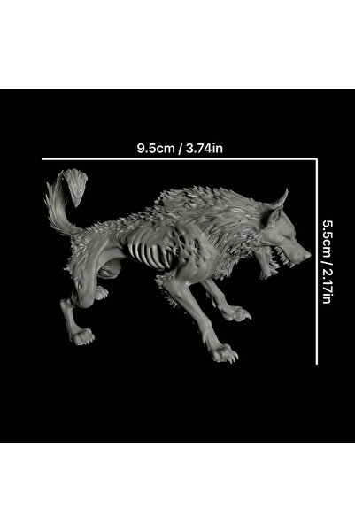 Choice1 Small 3D Printed Hellhound, with Cracked Bone Texture + Ferocious Pos...