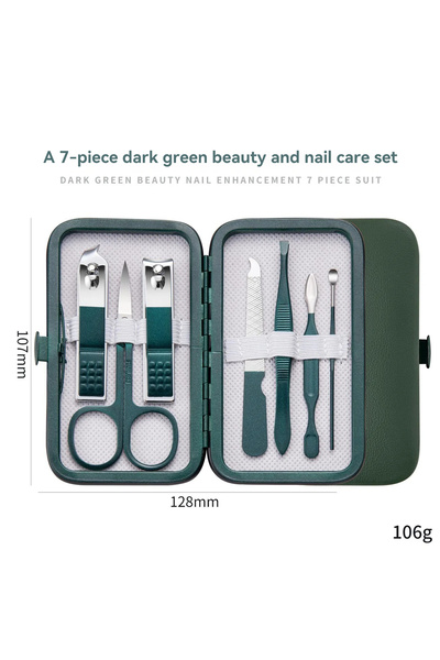 Choice1 7 pieces Nail Clipper Set, Home Nail Clippers, Dark Green 18-Piece Se...