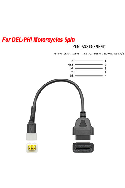 choice2 For Del-phi 6pin For KTM Motorcycle Motobike OBD 2 Extension Cable OB...