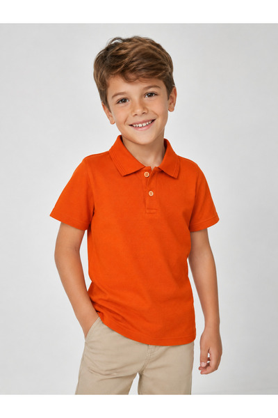 Uğur bebe Mco 100% Cotton School Uniform Orange Color Collared Lakos Sweatshi...