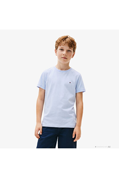Tommy Hilfiger Essentials Çocuk Mavi Crop T-Shirt