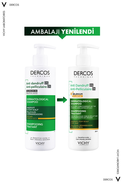 Vichy Dercos Kuru Saçlar İçin Kepeğe Karşı Etkili Saç Bakım Şampuanı 390 ml X 2 Adet