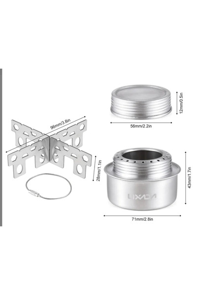 Choice 1 SET Portable Mini Aluminum Alloy Alcohol Stove with Cross Stand & Fi...