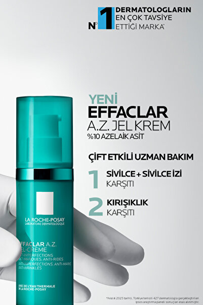 La Roche Posay Effaclar A.Z. %10 Azelaik Asit İçeren Sivilce & Sivilce İzi & Kırışıklık Karşıtı Jel Krem 40 ml