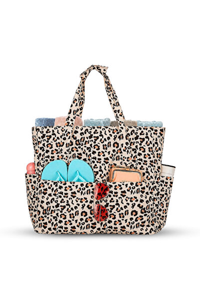 woys 🌞   Premium Large Size Leopard Patterned Women's Beach Bag |   Waterpro...