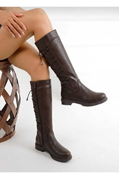 AYDOĞDU by ünal Aci Brown Women's Back-Strapped Boots 1071000