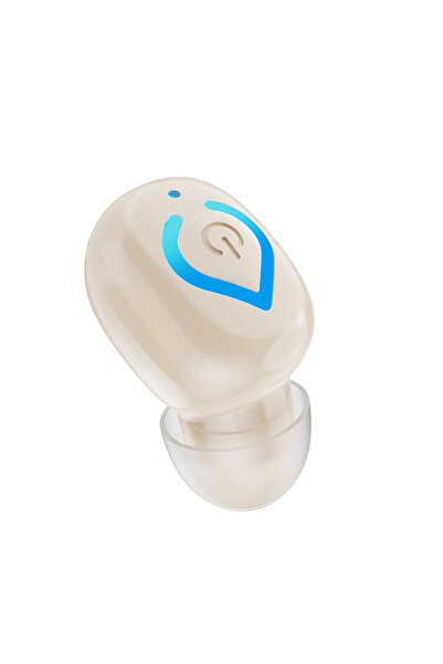 choice2 Beige Mini Bluetooth Headset Single Wireless Earphone Music Earpiece ...