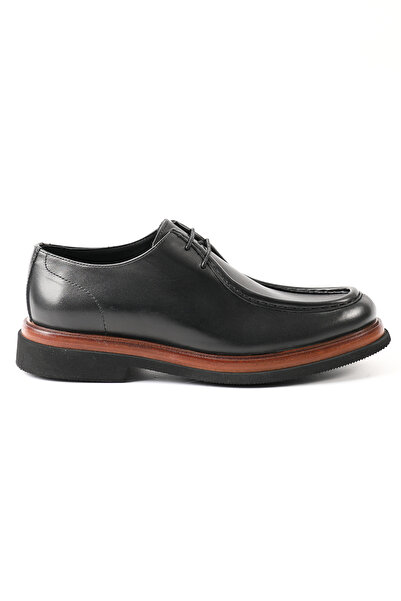 Tuna Eva Sole Black Genuine Leather Lace-Up Casual Men's Shoes - E4248