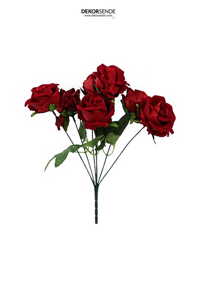 Dekorsende Buchet de trandafiri artificiali roșii 7 capete 35 cm