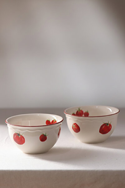 Rakle x Bengi Kurtcebe Pomodoro Stoneware 4'lü Çorba Kasesi Seti 15 cm