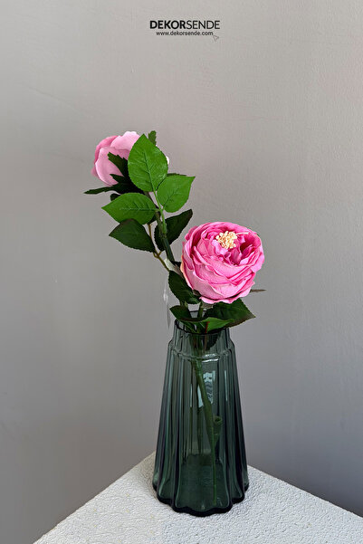 Dekorsende Artificial Rose Single Branch Candy Pink 40 cm