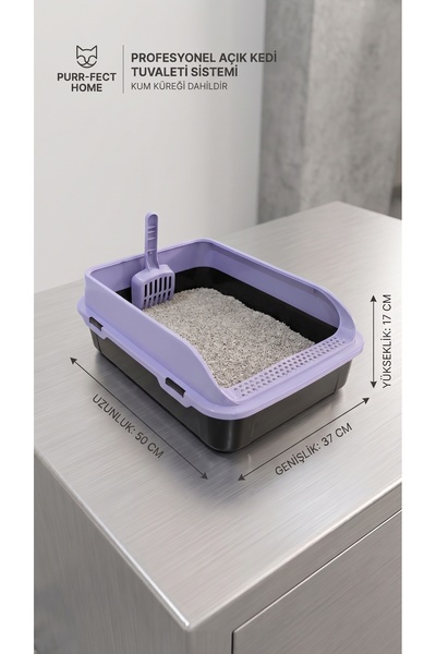 miyorapet Lüx Elekli Kedi Tuvaleti - Orta Boy - 50X37X17 cm ** Kürek Hediyeli