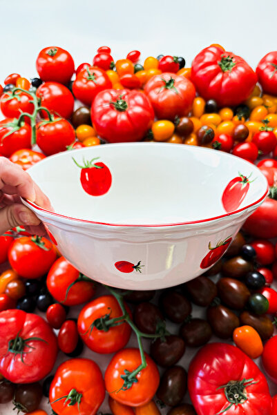 Rakle x Bengi Kurtcebe Pomodoro Stoneware Salata Kasesi 25 cm