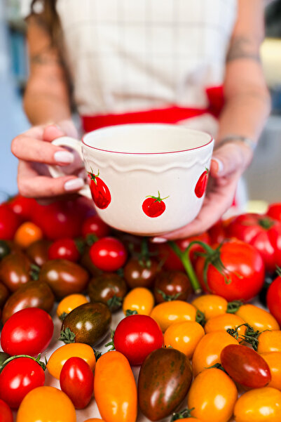 Rakle x Bengi Kurtcebe Pomodoro Stoneware Çorba Kupası 11 cm