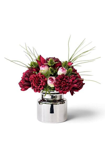 MUSSDECOR Protea Karışık Yapay Çiçek Premium Aranjmanı 22x30x29 cm