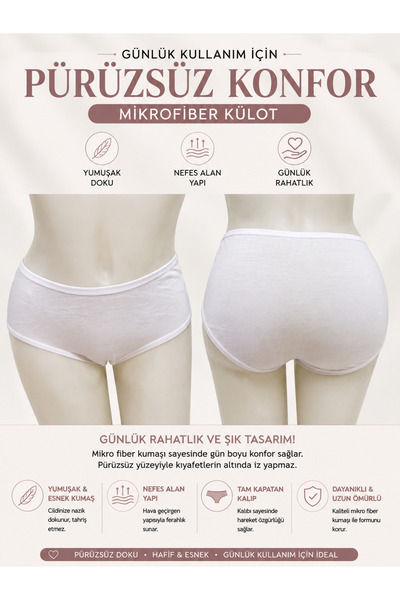 3lü kilot günlük iç çamaşırı