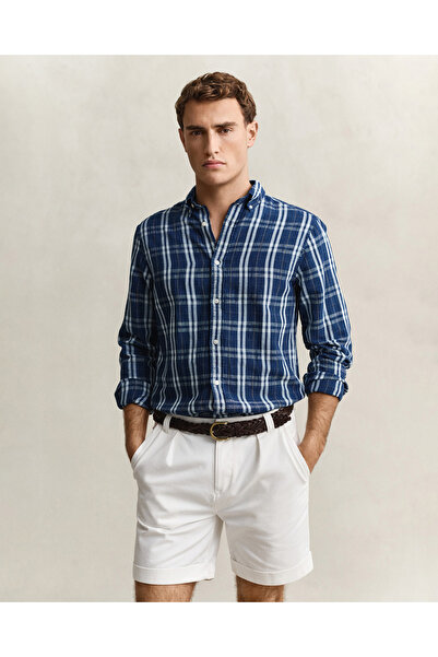 Gant Erkek Lacivert Regular Fit Kareli Gömlek