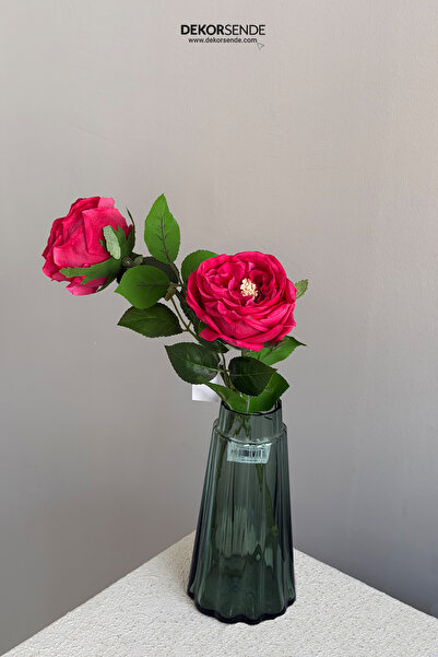 Dekorsende Artificial Rose Single Stem Dark Pink 40 cm