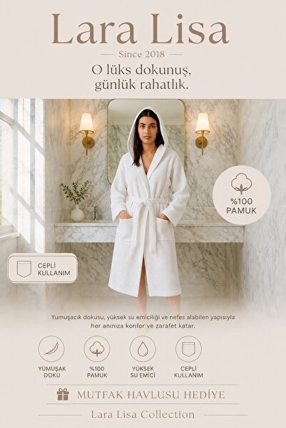 LaraLisa Collection cu glugă halate de baie unisex pentru femei și bărbați cu...