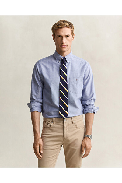 Gant Erkek Mavi Regular Fit Logolu Gömlek