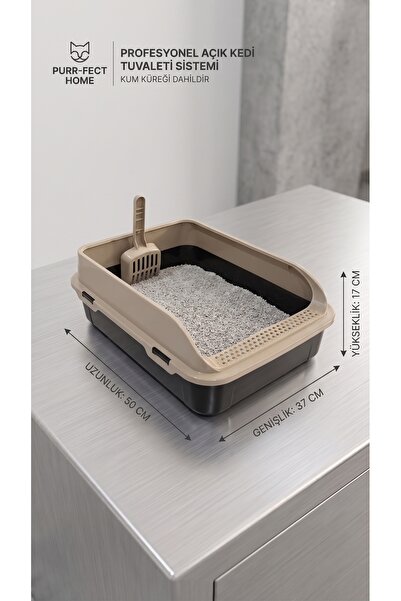 miyorapet Lüx Elekli Kedi Tuvaleti - Orta Boy - 50X37X17 cm ** Kürek Hediyeli