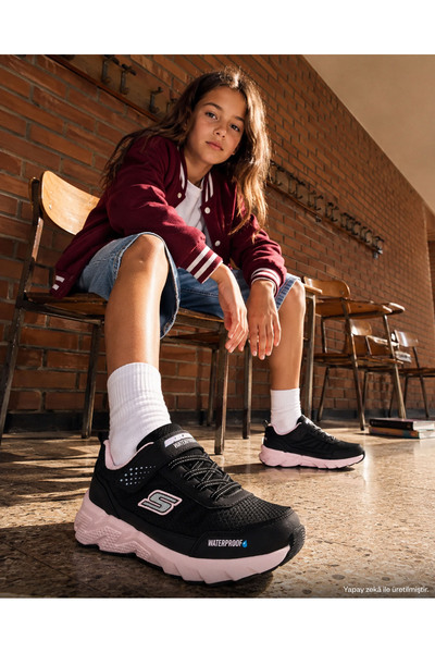 SKECHERS ELITE SPORT TREAD - CAMP RAGE Büyük Kız Çocuk Siyah Spor Ayakkabı 31...