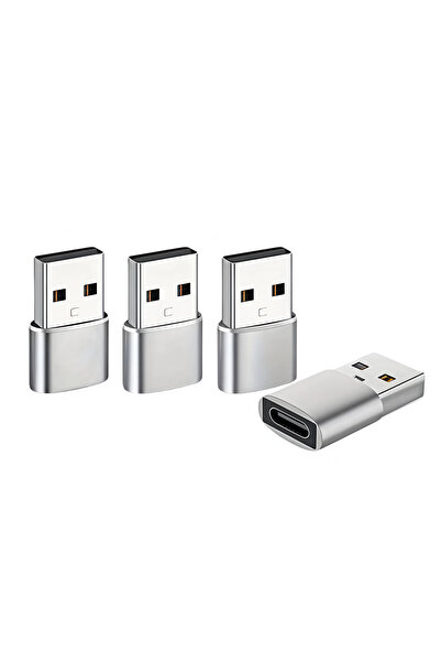Choice3 محول USB إلى USB-C فضي (4 قطع)، محول USB-C أنثى إلى USB ذكر، محول من ...