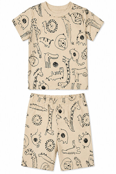aden kids Saferi Cream Color Summer Pajama Set