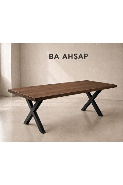 HFAY Doğal Ahşap Yemek Masası Toplantı Masası Ofis 130x80