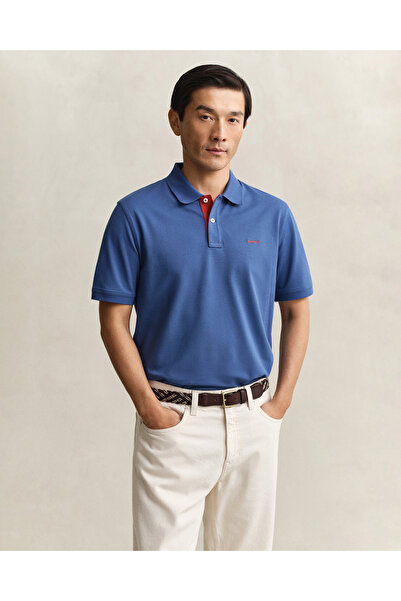 Gant Erkek Mavi Regular Fit Polo Yaka T-Shirt