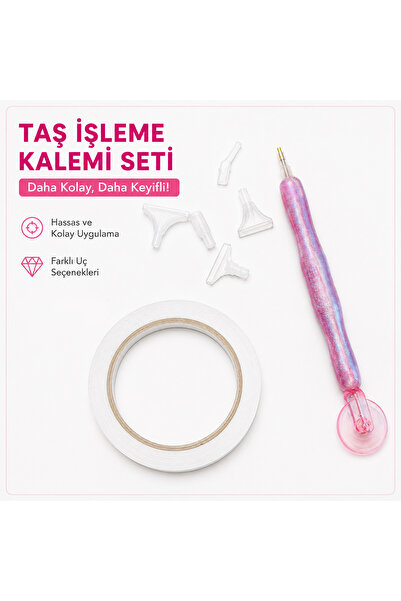 iğne izi Taş İşleme Rulet Kalemi Seti 7 Farklı Değiştirilebilir Uçlu Taş İşle...