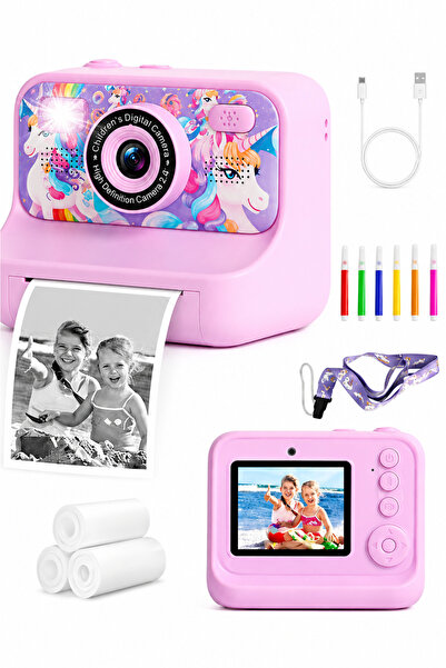 POAT Kids Camera Instant Print, 48MP Digital Camera for Kids with Inkless Pri...