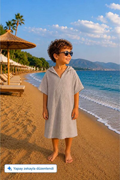 My Kids Wear Boy's Muslin Beach Poncho 12792