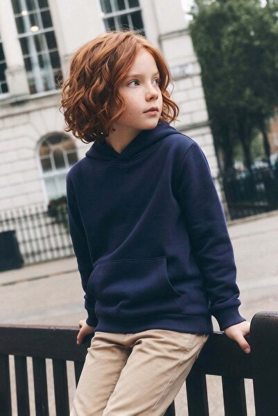 Fulla Moda 3 Thread Kangaroo Pocket Hooded Unisex Kids Sweatshirt