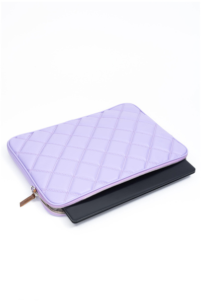 deridense Quilted Laptop Case 15.6 & 16 Inch Lilac