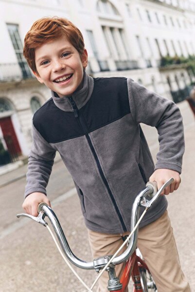 Fulla Moda Parachute Fabric Detailed Fleece Boys' Sweatshirt