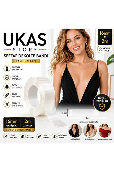 Şeffaf Çift Taraflı Dekolte Bandı Kıyafet Elbise Sabitleyici Fashion Tape 16mm x 2m