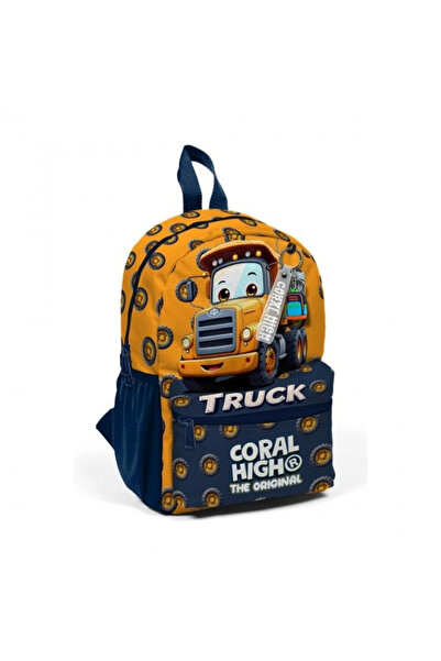 Coral High Tiny Nest Backpack Truck Patterned Two Compartments 33261