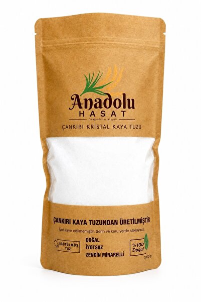 ANADOLU HASAT Çankırı Kristal Öğütülmüş Kaya Tuzu Doğal 1kg